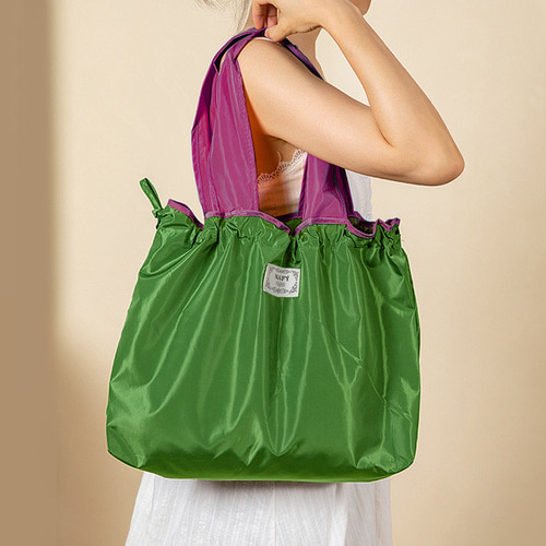 휴대용 장바구니 포켓 시장 가방 접이식 방수 에코백 그린